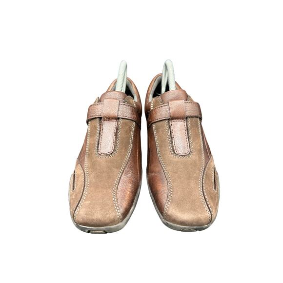 🤎 Naturalizer “Carlo” Brown Leather Comfort Sneakers sz 8.5N Narrow hook loop - Picture 2 of 5